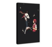 ECOYULHMT Poster su tela a tema anime The Ancient Magus 'Bride Decorazione per camera da letto, ufficio, camera da letto, regalo, 50 x 75 cm