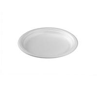 Ecozema 80019/CN Piatti Piani Biodegradabili e Compostabili, Polpa di Cellulosa, Bianco, 23 cm, 50 unità