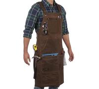 Grembiule da lavoro in tela cerata da 453,6 g, con supporto per nastro, completamente regolabile, protezione resistente per uomo