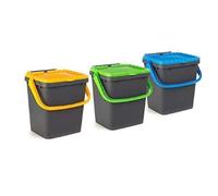 Ecoplast ECP35-Set 3 Pattumiere Chiuse EcoPlus per Raccolta Differenziata Ecologiche 35 Litri, Multicolor, 43x36xH43,5