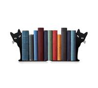 Ecqizer, Fermalibri in metallo a forma di gatto che fa capolino per scaffali, librerie, oggetti decorativi, per casa, ufficio, scrivania, decorazione per amanti dei gatti, regalo per donne, colore