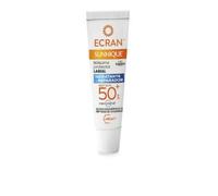Ecran Sunnique - Balsamo protettivo per labbra SPF 50+ - Idratante e riparatore con acido ialuronico e peptidi di collagene - 10 ml