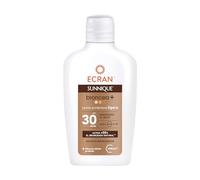 Ecran Sunnique - Latte protettivo solare bronzo+ FPS 50, protezione media UVB e UVA, attiva l'abbronzatura naturale, senza autoabbronzante, con tecnologia PureBronze, resistente all'acqua - 200 ml