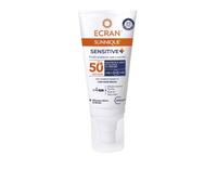 Ecran Sunnique Sensitive - Fluido protettivo viso per viso e scollatura FPS +50 | Formula con pantenolo, impermeabile, senza profumo e alcool per pelli sensibili, 50 ml