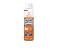 Ecran Sunnique Sport - Maschera protettiva per viso e corpo SPF 50 - molto resistente all'acqua e al sudore - protezione invisibile 2 in 1-75 ml