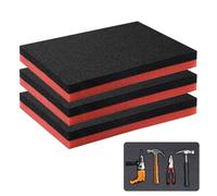 ECRIZA Cassetta degli attrezzi in gommapiuma Precision Defined, 3 pezzi, 40 x 30 x 5 cm, schiuma multistrato per attrezzi, valigetta per attrezzi, valigetta per attrezzi, piastra in gommapiuma