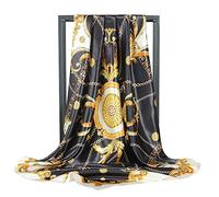 Ecroon Sciarpa Di Seta per Donna Grande Raso Quadrato Testa Collo Sciarpe Leggero Neckerchief Elegante Sciarpina (#04, One size)