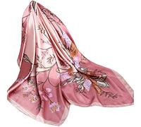 Ecroon Sciarpa Donna Retro Stampato Motivo a Strisce Sensazione di seta sciarpa da collo Morbida Scialle Protezione Solare