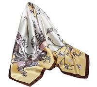 Ecroon Sciarpa Donna Retro Stampato Motivo a Strisce Sensazione di seta sciarpa da collo Morbida Scialle Protezione Solare