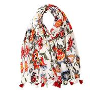 Ecroon Sciarpe e stole Donna Fiore Stampato Moda Ed Elegante Stile Scialle Lungo e Morbido Foulard Calda Stole Protezione Solare Quattro Stagioni (P, One size)