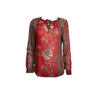 ECRU da Donna Rosso Manica Lunga Girocollo Camicetta #3983 S Nwt