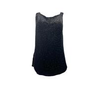 ECRU Donna Nero Ardesia Perline Casual Top #3174 S Nwt