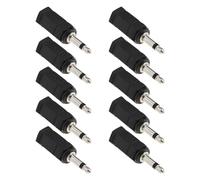 ECSiNG 10 adattatori mono a stereo da 3,5 mm femmina a maschio, 2 in 1, per cuffie del telefono cellulare, cuffie del computer, colore nero