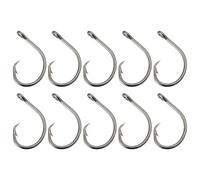ECSiNG 10 Pezzi Ami Da Pesca 12/0 Ami Circolari Ami Da Pesca In Acqua Salata Gancio Per Big Game Per Tonno Halibut Bass Merluzzo Rivestimento In Nichel Nero