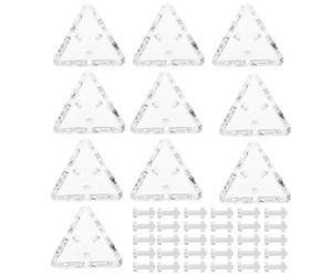 ECSiNG 10 Pezzi Staffa Angolare In Acrilico Trasparente Staffe Di Rinforzo Ad Angolo Retto A 3 Fori Connettore Per Vetrina Per Rinforzo Collegamento Mobili 20x20mm