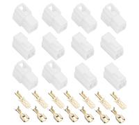 ECSiNG 10 Set 3 Pin Connettore Cavo Elettrico Automobilistico Maschio Femmina Kit Spina Terminale Cavo Per Moto Ebike Auto Connettore 6,3mm Bianco