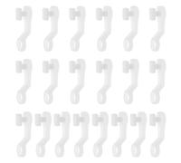 ECSiNG 100 ganci scorrevoli in plastica per binari per tende, anelli per puleggia laterale, accessori per tende romane per la maggior parte dei tipi di tende, 2,7 x 0,8 cm, colore bianco