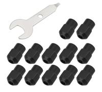 ECSiNG 12 Pezzi Dado Di Serraggio M8x0,75mm Mandrino Elettrico Per Utensili Rotanti Con Chiave Dado Di Serraggio Nero Per Trapano Elettrico Smerigliatrice Elettrica Lunghezza 17mm