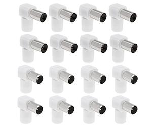 ECSiNG 16 Pezzi 90 ° Angolo TV Antenna Coassiale Spina Antenna TV Connettore Coassiale Accoppiamento RF Coassiale Adattatore Del Connettore Coassiale Accessori Elettronici