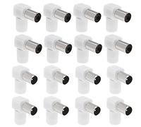 ECSiNG 16Pcs Angolo di 90 ° TV Antenna coassiale Spina TV Connettore antenna Accoppiamento coassiale RF Adattatore connettore coassiale Accessori elettronici