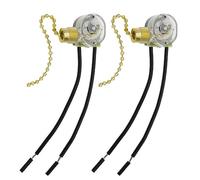 ECSiNG 2 interruttori a catena di ricambio JX42B modello Pull Chain Cord Switch Accessori per lampade da parete Ventilatore a soffitto Ventilatore da parete Lampade da tavolo Oro