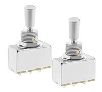 ECSiNG 2 interruttori a levetta per chitarra elettrica a 3 vie, con punta in metallo argentato, compatibile con selettore pickup per chitarra elettrica stile Les Paul