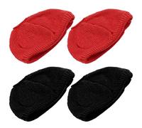 ECSiNG 2 paia di cuffie lavabili in tessuto a maglia con foro copriauricolari auricolari protettore elastico sanitario 8-11cm auricolare nero e rosso