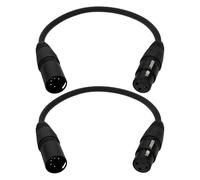 ECSiNG 2 Pezzi Cavo Audio XLR Femmina A 3 Pin A XLR Maschio A 5 Pin Per Collegare Mixer Microfoni Equalizzatori Crossover 30 Cm Nero