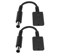 ECSiNG 2 Pezzi Cavo Connettore Adattatore Di Alimentazione CC Da 4,5 X 3,0 Mm Femmina A 7,4 X 5,0 Mm Compatibile Con HP Compatibile Con Dell Materiale ABS Nero