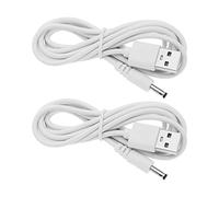 ECSiNG 2 pezzi cavo di ricarica USB a DC 3,5 mm foro rotondo cavo di ricarica compatibile con spazzolino elettrico Fairywill stereo, piccolo ventilatore pulitore 5 V 1 A 1 metro bianco