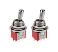 ECSiNG 2 Pezzi Interruttore A Levetta A 2 Vie E 6 Pin MTS-202 3A 250VAC DPDT Per Chitarra E Basso