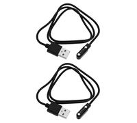 ECSiNG 2 pezzi USB a 4 pin cavo USB magnetico USB per smartwatch smartwatch smartwatch fitness tracker cavo distanza pin contatto 7,62 mm lunghezza 60 cm nero