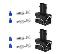 ECSiNG 2 Set 2 Connettori femmina a 2 pin con terminali femmina e guarnizioni compatibili con VW Skoda Seat 357972752 Kit di riparazione impermeabile per auto Connettore porta lampada