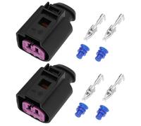 ECSiNG 2 Set di 2 connettori femmina sigillati a 2 poli per riparazione 1J0973772 alternatore compatibile con Audi Compatibile con VW Compatibile con Seat Compatibile con Sokda