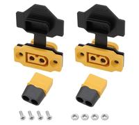 ECSiNG 2 Set Kit Spina XT60 XT60E-F Femmina Montaggio A Pannello XT60H-M Maschio Con Cappuccio In Gomma Nera E Viti Per RC FPV Drone Batteria Lipo Accessori Per Droni Per Aerei