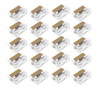 ECSiNG 20 Pezzi Portafusibili PCB Con 20 Pezzi Coperchio Trasparente Terminali Doppi 250V 6A 5x20mm Fusibile PCB Supporto Per Montaggio A Pannello Custodia Passo Pin 23,5mm