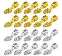 ECSiNG 200PCS colla su orecchini bails cucchiaio ovale gioielli risultati per collana fai da te braccialetto creazione di gioielli scrabble vetro cabochon piastrelle pendenti argento oro 15x5mm
