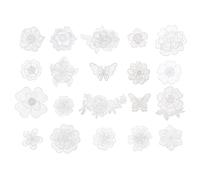 ECSiNG 20PCS ricamo bianco fiore e farfalla organza cucire sulle applicazioni patch per riparare e decorare abbigliamento zaini jeans berretti scarpe