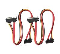 ECSiNG 2PCS 7 + 15 22 Pin SATA Maschio A Femmina Alimentazione Dati SATA Alimentazione Dati Combo Cavi Di Prolunga Per Disco Rigido SATA E Unità Ottica SATA 50 Cm