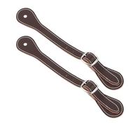 ECSiNG 2pcs Cinghie per Speroni in Pelle Marrone Regolabili Cinghie per Speroni in Pelle Bovina Monostrato per Cavalieri