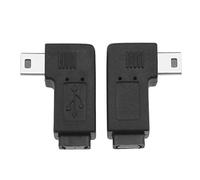 ECSiNG 2PCS Mini USB 5 Pin Maschio a Micro USB Femmina Adattatore 90 Gradi Sinistro Ad Angolo Destro Ricarica e Trasferimento Dati Connettore Adattatore Convertitore