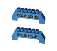 ECSiNG 2pcs Morsettiere a ponte a 6 fori Morsettiera in rame Striscia connettore Morsettiera per apparecchiature Elettriche per Distribuzione di energia Domestica Industriale Sostituzione
