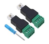 ECSiNG 2Pcs RJ11 pubblico a 4-pin femmina connettore linea telefonica con bullone driver RJ11 vite terminale adattatore accessori elettrici plastica