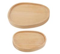 ECSiNG 2PCS Vassoio in Legno Massiccio Fatto A Mano Vassoi per Snack in Legno Piatto Ovale in Legno Piatti da Portata Piatti da Portata Piatti per Esposizione di Cibo per Feste