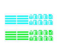 ECSiNG 2Pz Adesivi Luminosi Blu+Verde per Interno Auto, Finestra, Porta, Interruttore, Accessori Adatti per la Maggior Parte dei Modelli di Auto