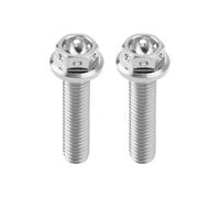 ECSiNG 2pz M6x25mm Bulloni A Testa Esagonale Flangiati Bullone Esagonale In Titanio Completamente Filettato Bulloni Forati Per Bici Sportive E Kart Filo Di Bloccaggio Argento