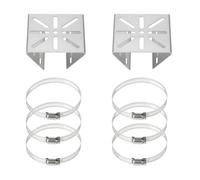 ECSiNG 2x Supporto Universale Per Palo Con 6 Anelli Elastici Per Telecamera Di Sorveglianza Palo Verticale Argento