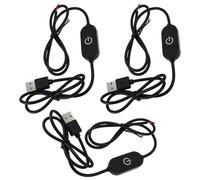 ECSiNG 3 pz Interruttore Dimmer Tattile usb 5V/2A per Striscia led Monocolore 1,5 m Nero