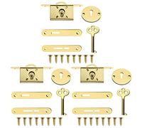 ECSiNG 3 Set Serratura Per Armadietto Lucchetto Per Portagioie Decorativo Squisito Con Chiavi E Viti Scatola Di Legno Vintage Serratura Per Mobili Scatola Piccola Serratura In Lega Di Zinco Oro