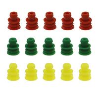 ECSiNG 300 Pezzi Sigilli Per Cavi Connettori Cablaggi Automobilistici Tappi In Silicone Tappi Per Connettori Batteria E Sigillatura Cavi (rosso Giallo Verde 100 Pezzi Per Colore)